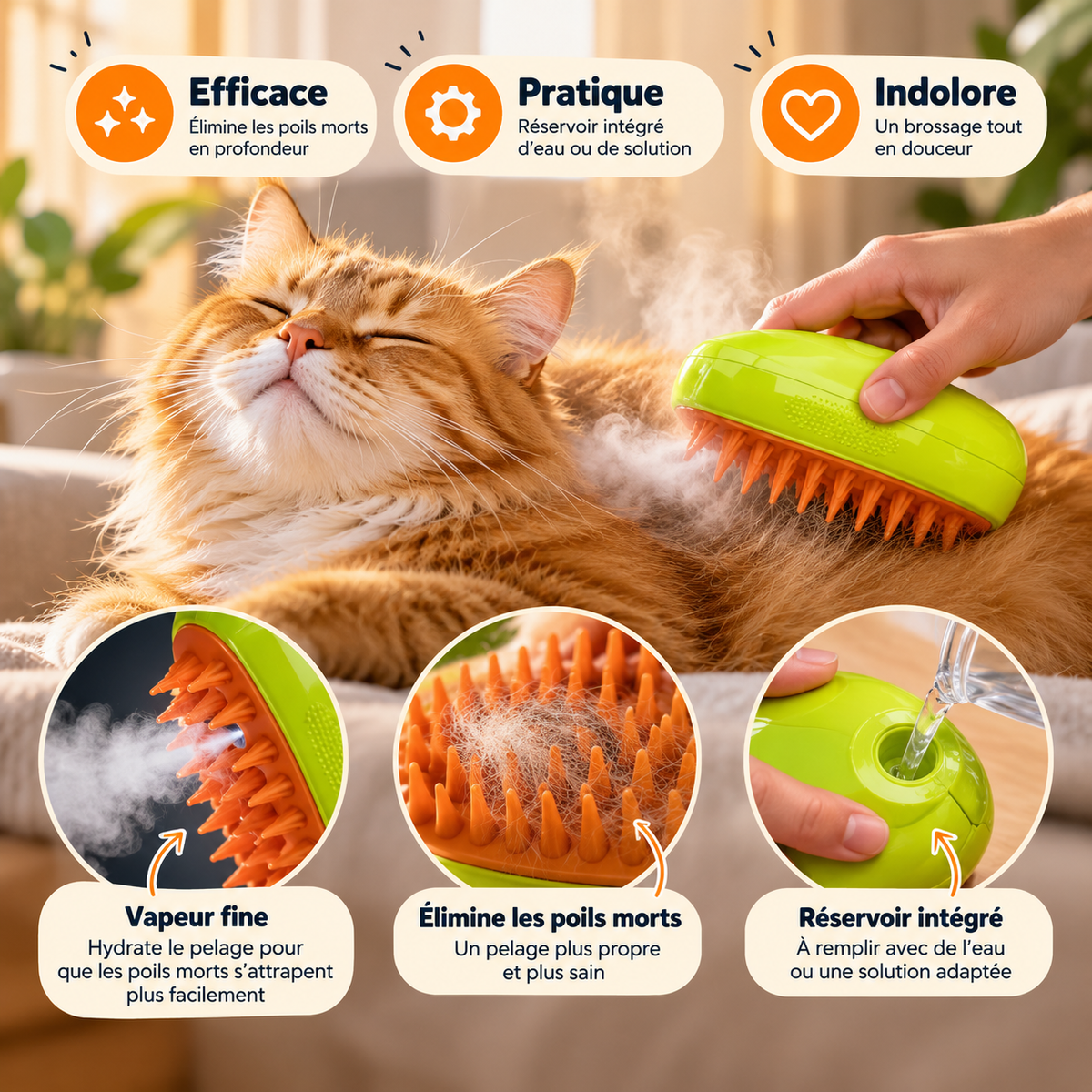 Brosse à Vapeur Félin